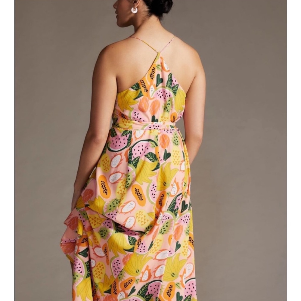 Anthro Hutch Tropical Fruit Wrap Maxi Dress - Picture 16 of 16